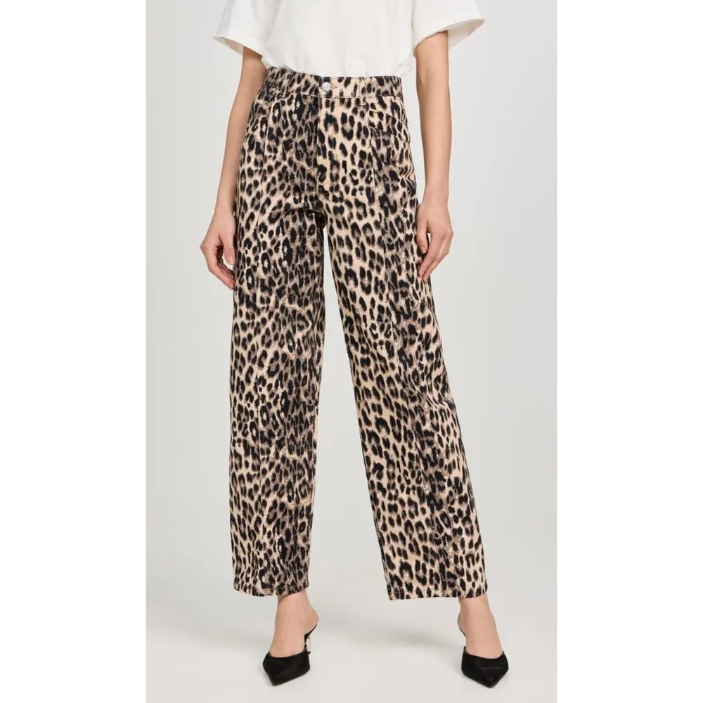 NWT Baum und Pferdgarten Nara Jeans Animal Print Denim Leopard Straight Size 38